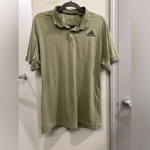 Adidas Primeblue Polo Mens Large Green Short Sleeve Golf Performance